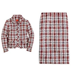 J. Crew Collared Lady Skirt Set In Painterly Tweed